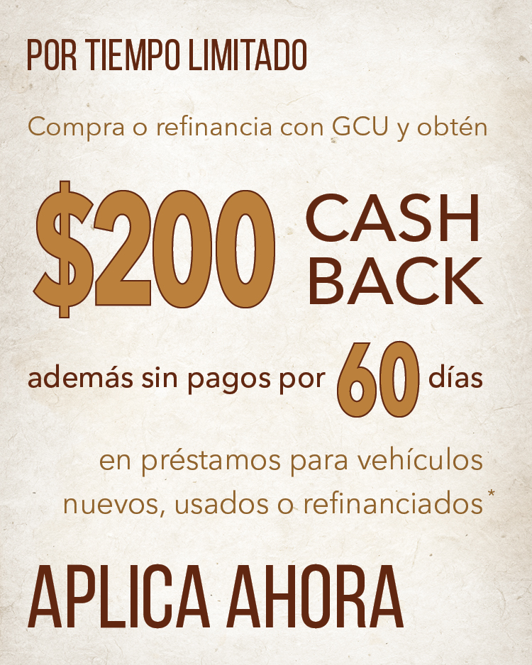 Promoción de préstamo - $200 Cash Back y sin pagos por 60 días